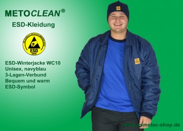 METOCLEAN ESD-KL-Winterjacke-WC-10-NB, navy blau