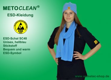 METOCLEAN ESD Winterschal SC-48-LB, hellblau