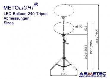 METOLIGHT LED-balloon-light 240 Watt - www.asmetec-shop.de