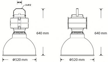 Metolight MIL-Hallenleuchte MH03-120, 120 Watt, 10000 lm, 5000K, tagweiss, Induktionsleuchte