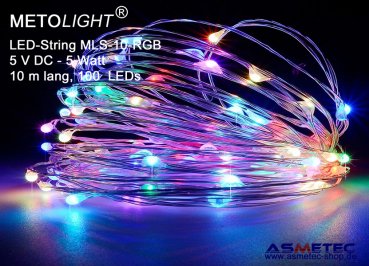 LED-String MLS-10-RGB, rot-grün-blau, 5 VDC, 5 Watt