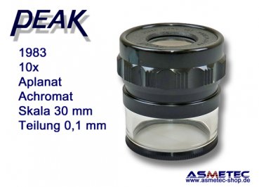 PEAK-Optics Messlupe 1983, 10fach, Skala 0,1 mm