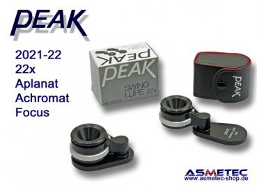 PEAK-2021-22 Schwenklupe 22x - www.asmetec-shop.de, peak optics, PEAK-Lupe