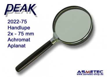 PEAK 2022-75, Handlupe 2fach, 75 mm Linse, aplanat -   www.asmetec-shop.de