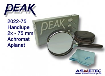 PEAK 2022-75, Handlupe 2fach, 75 mm Linse, aplanat -   www.asmetec-shop.de