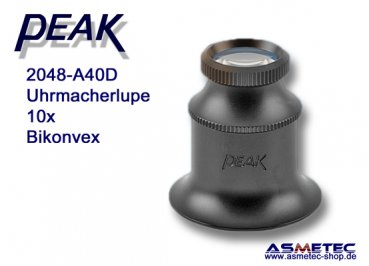 PEAK 2048-A40D, Uhrmacherlupe, 10fach, achromat