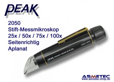 PEAK-Optics 2050-25 Stiftmikroskop, 25fach, Skala 3 mm, seitenrichtig