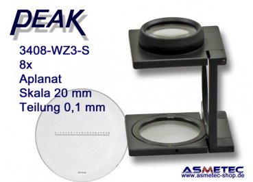 Peak 3408-WZ3S (AP8) Fadenzähler, 8fach, Skala - www.asmetec-shop.de