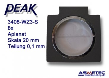 Peak 3408-WZ3S (AP8) Fadenzähler, 8fach, Skala - www.asmetec-shop.de