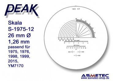 Peak Ersatzskala 1975-12 für Messlupe 1975 - www.asmetec-shop.de, PEAK-Optics