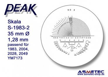 Peak Ersatzskala 1983-2 für Messlupe 1983 - www.asmetec-shop.de, PEAK-Optics