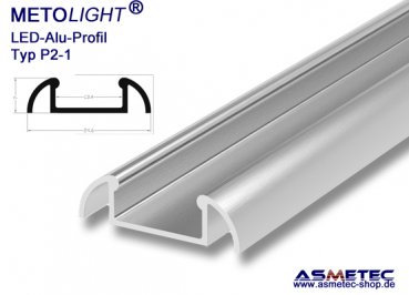 LED Alu Profil SchieneAluminium Leiste Unterputz Milchglas Abdeckung  inkl.Strip