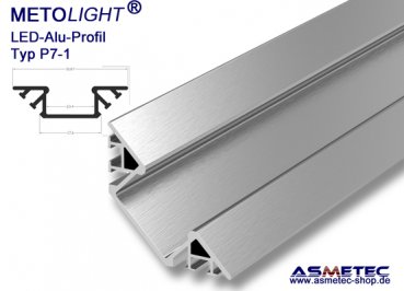LED-Aluminium Profile P7M-2, anodised, 2 m long