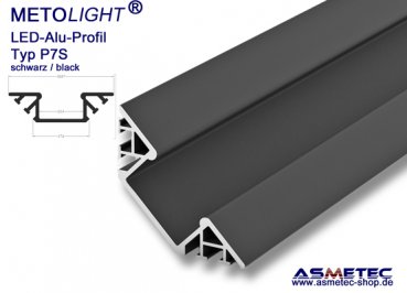 LED-Aluminium Profile P7S-2, black, 2 m long