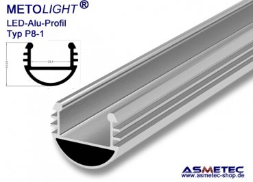 LED-Aluminium Profile P8M-2, anodised, 2 m long, pendant profile