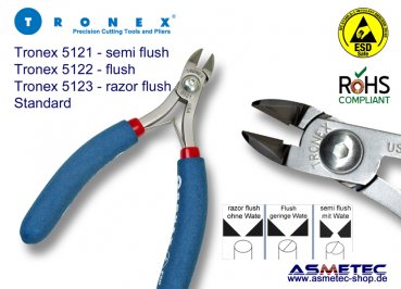 Tronex 5122 - Ovalkopf Seitenschneider, flach, geringe Wate