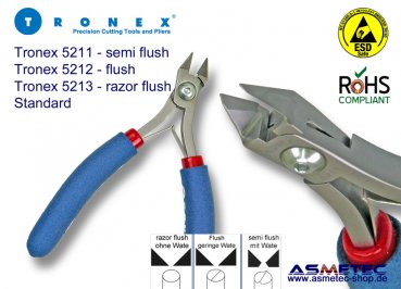 Tronex 5211 - Spitzkopf Seitenschneider - mit Wate