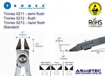 Tronex 5211 ESD-Spitzkopf Seitenschneider - www.asmetec-shop.de