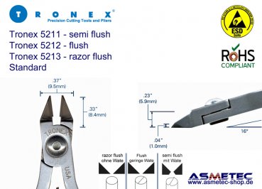 Tronex 5213 ESD-Spitzkopf Seitenschneider - www.asmetec-shop.de