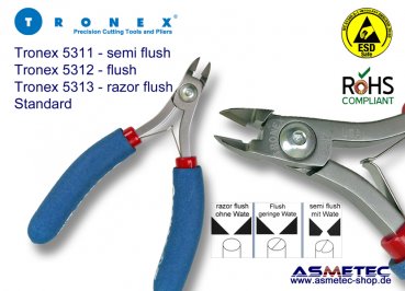 Tronex 5313 - Mini Ovalkopf Seitenschneider - ohne Wate