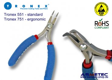 Tronex 551 - Bent Nose Plier, fine tip