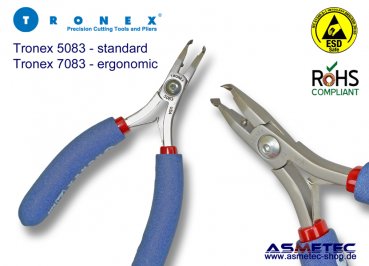 Tronex 7083 - SMD Cutter, 70° angulated, ergonomic - Razor-Flush