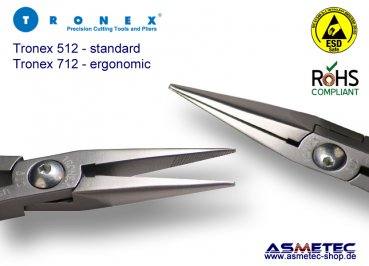 Tronex 712 ESD-Flachrundzange, gezahnt, ergonomisch