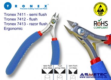 Tronex 7412 - Spitzkopf Seitenschneider ergonomisch - geringe Wate