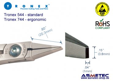 Tronex 744 ESD-Flachzange, breit - www.asmetec-shop.de