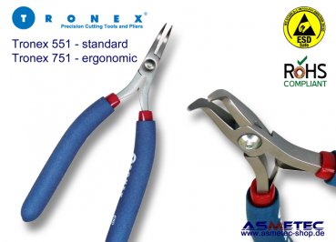 Tronex 751 - gebogene Spitzrundzange, ergonomisch