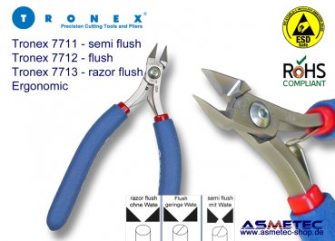 Tronex 7713 - Großer Spitzkopf Seitenschneider, ergonomisch - ohne Wate