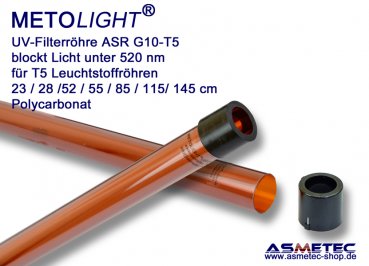 Metolight ASR-G10-UV-Filterröhre T5, bernstein, 520 nm - www.asmetec-shop.de