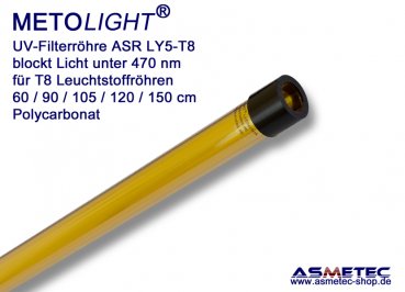 Metolight ASR-LY5-UV-Filterröhre T8, gelb, 470 nm - www.asmetec-shop.de