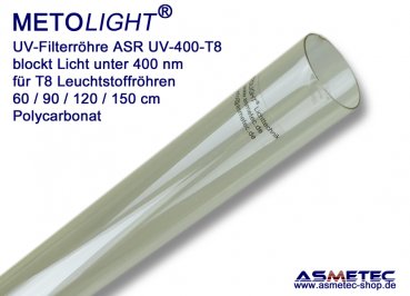 Metolight ASR-UV400-UV-Filterröhre T8, klar, 400 nm - www.asmetec-shop.de