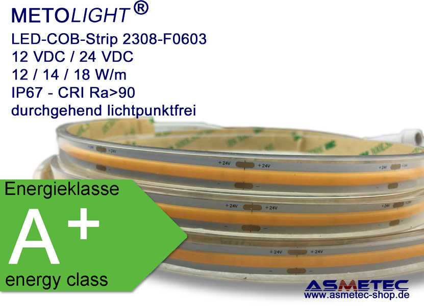 LED-Streifen COB 24V, 5 Meter – Warmweiß 3000K, 10W/M, Zuschneidbar Alle 5 Cm, Super Hell