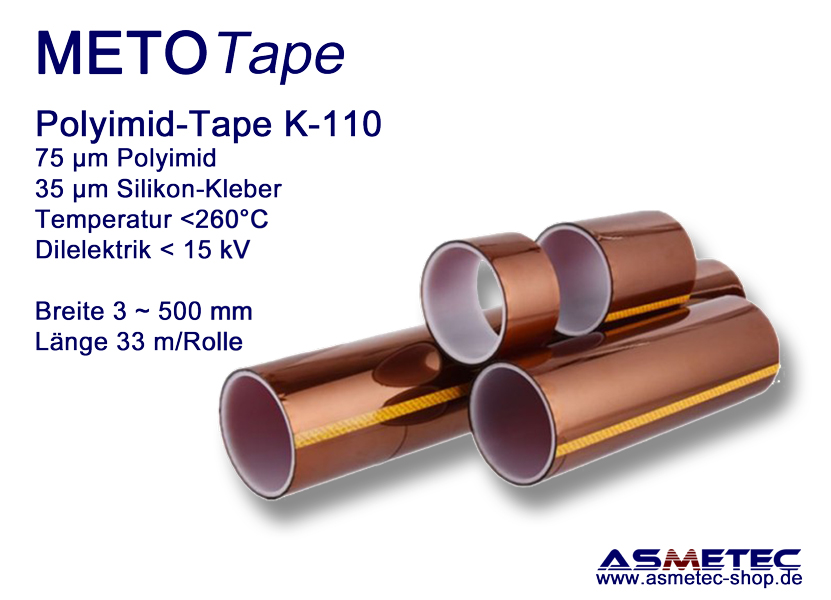 Maxi 828K Kapton Premium Grade Polyamide Film Tape with 1.5 mil Silicone Adhesive Amber 7/8 Width Maxi Adhesive Products Inc. 7/8 Width 36 yds Length 2.5 mil Thick