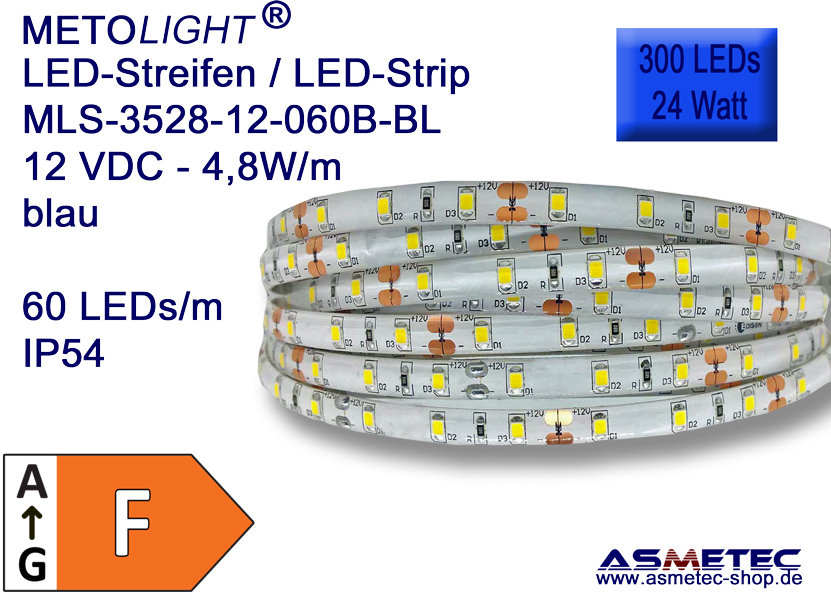 6500K 12V/DC LED Band stripe flexibel 5 Meter 300 LED 24 Watt 120° kalt weiß ca 
