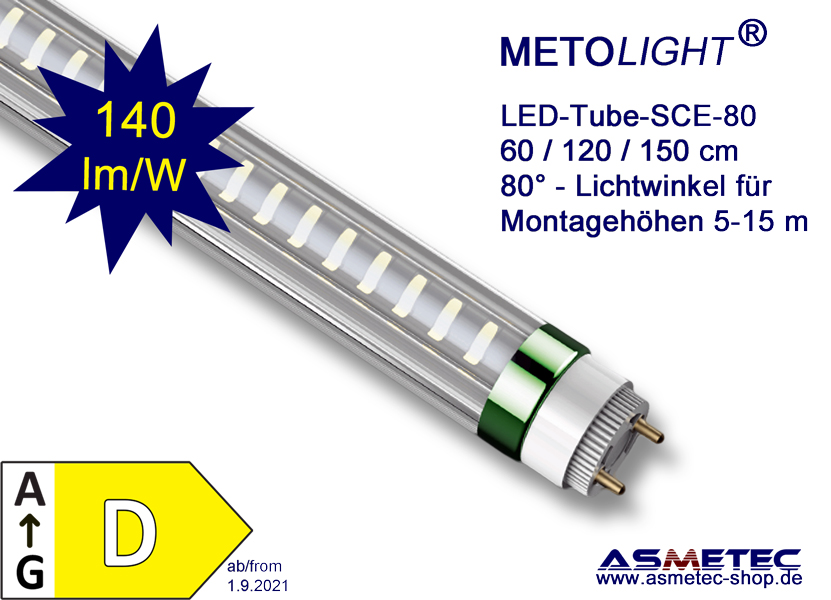 LED-Röhre 120 cm, T8, 21W, 2700 lm, 80 Grad, tagweiß