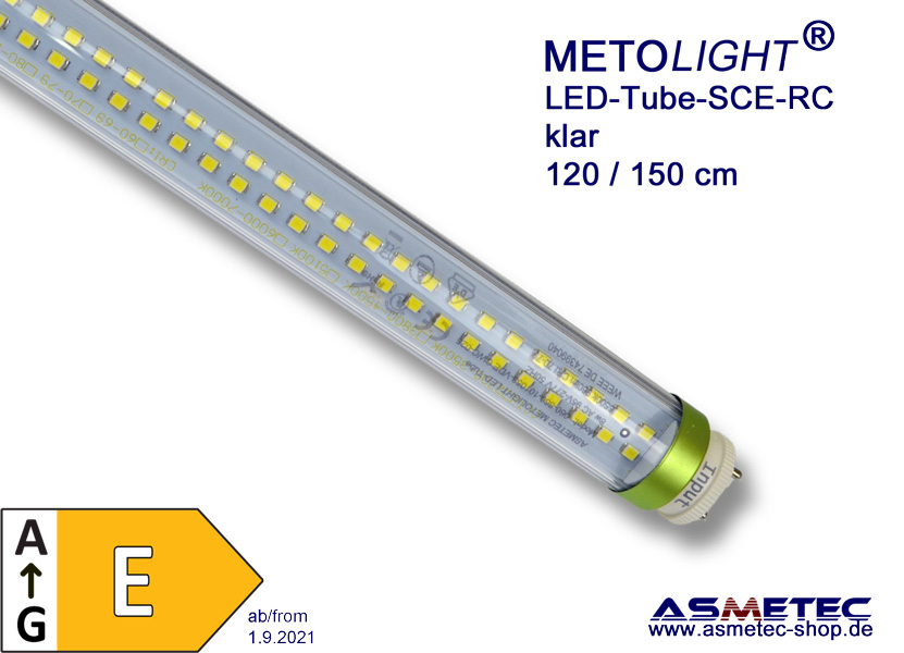METOLIGHT LED-Röhre-120-SCE-R, 120 cm, 20 Watt, T8, klar, drehbar,  kaltweiß, Klasse E