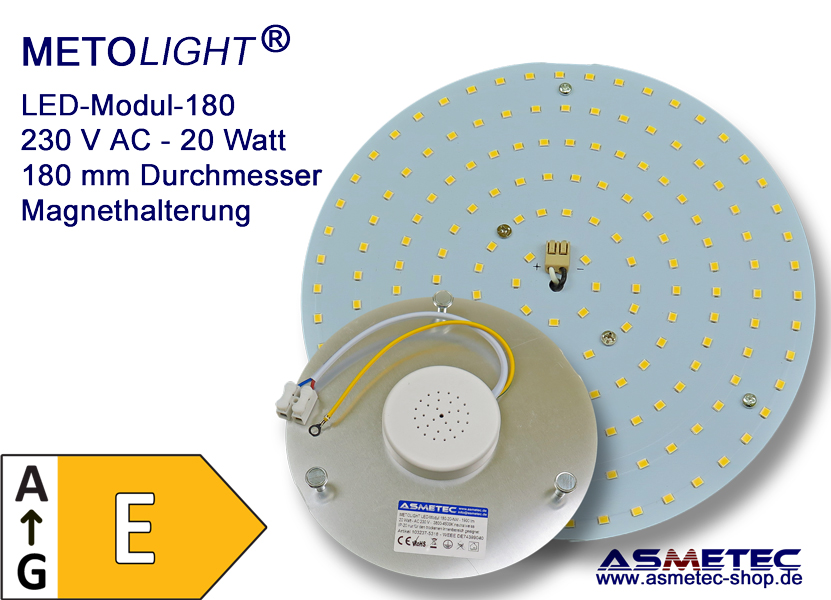 LED-Modul 180-20-WW, 20 Watt, 1800 lm, warmweiß - Asmetec