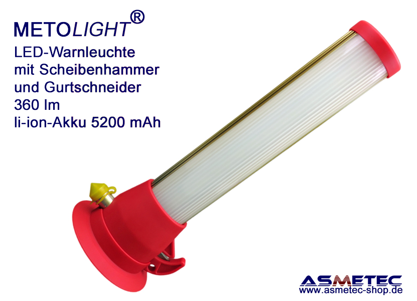 Metolight LED-Warning Light with safety hammer and belt cutter