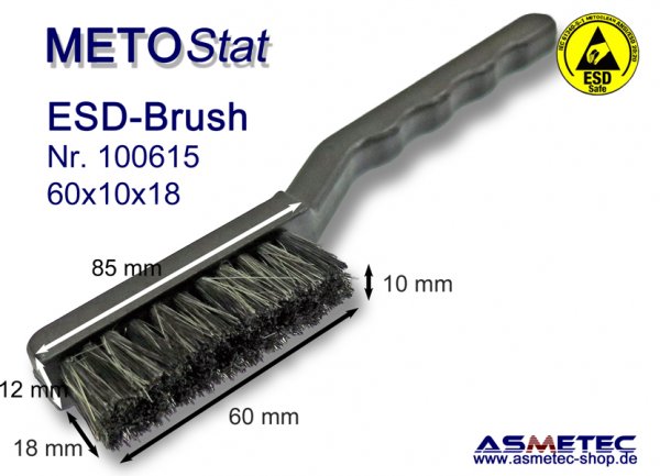 Metostat ESD-Bürste 601018B, antistatisch, leitfähig - www.asmetec-shop.de