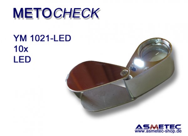 METOCHECK-YM1021-LED, 10fach aplanat Triplex-Lupe mit LED