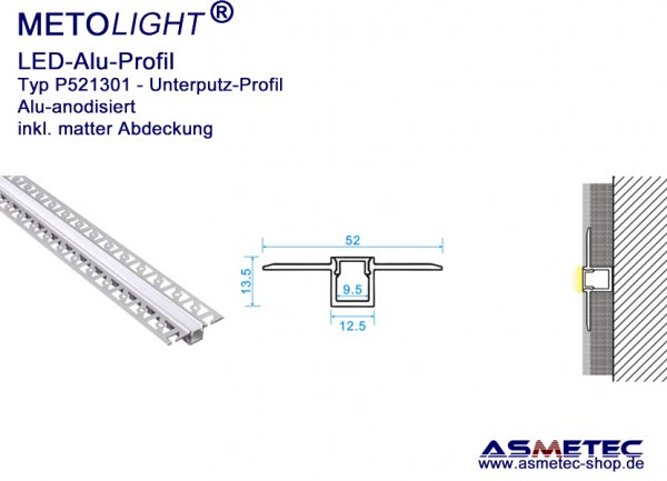Aluminium-LED-Profil - Unterputz