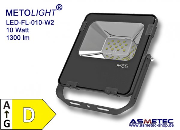 METOLIGHT LED Flutlicht FL-010-W2, 10 Watt, 1300 lm, IP65 - www.asmetec-shop.de