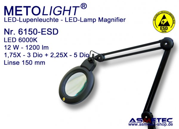Metolight ESD LED Lamp Magnifier 6150