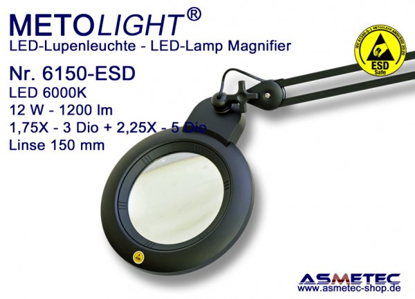 Metolight ESD LED Lamp Magnifier 6150