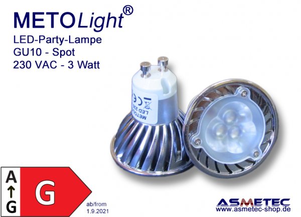 METOLIGHT LED-Spot-GU10-3x1-45, farbig