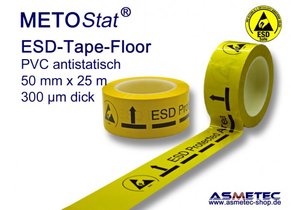 Metostat ESD PVC Klebeband, gelb, Bodenmarkierungsband