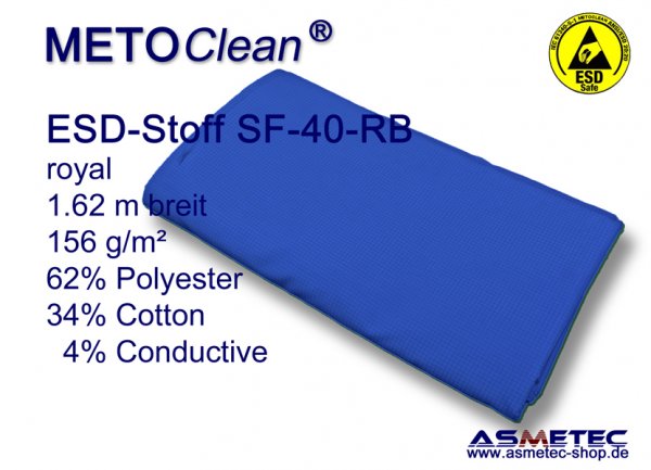 METOCLEAN ESD-Webstoff SF40-RB, royal - www.asmetec-shop.de